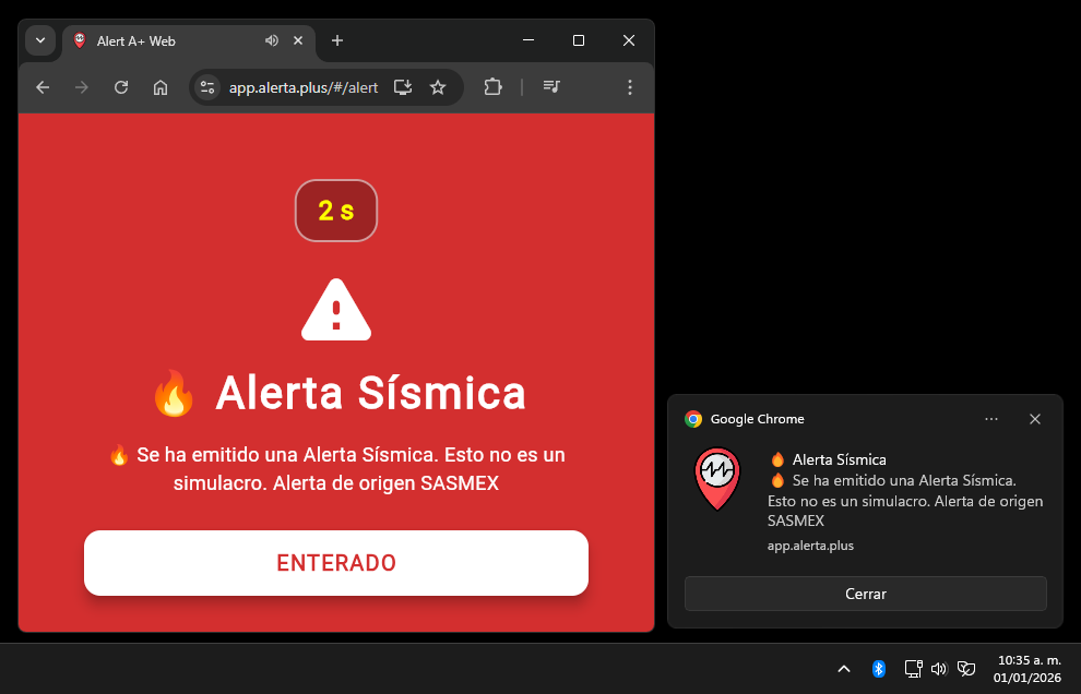 Captura de pantalla de la aplicación